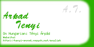 arpad tenyi business card